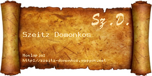 Szeitz Domonkos névjegykártya